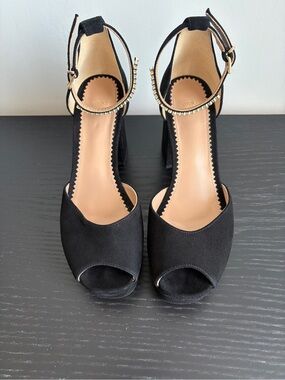 Maje Black Open-Toe High-Heeled Sandals